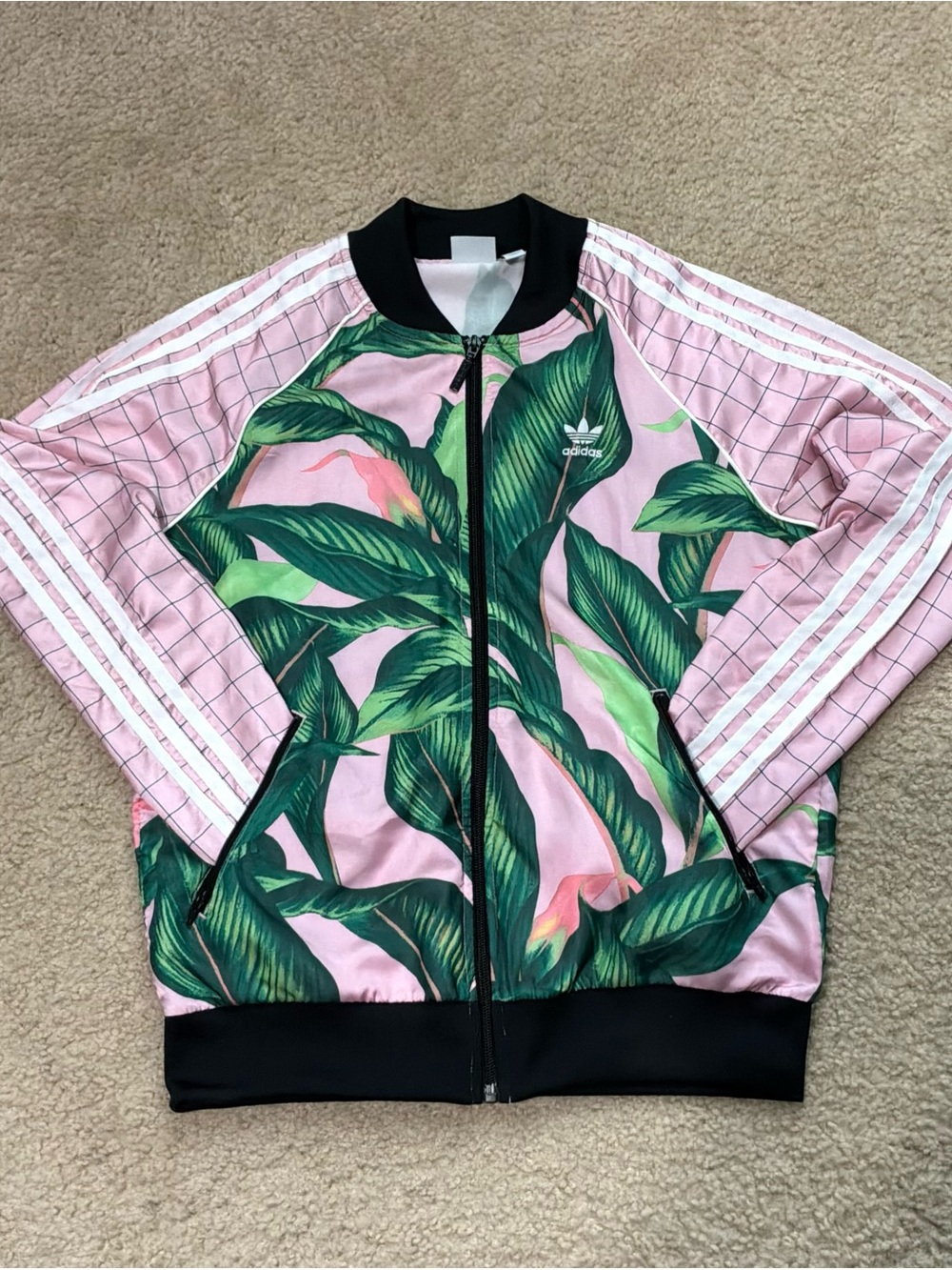 Adidas Original X Farm Rio tropical pink track jacket